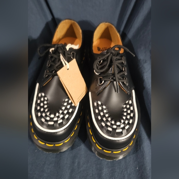 Dr Martens Ramsey Black Smooth Leather Creepers Men Size 7 Women 8 New No Box - Picture 2 of 7